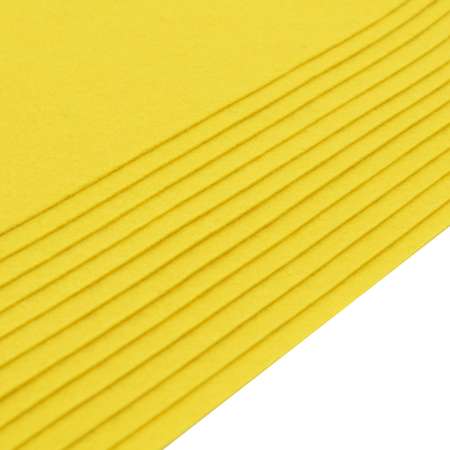 Фетр Astra Craft Листовой жесткий толщина 1 мм размер 20 на 30 см 12шт цвет желтый
