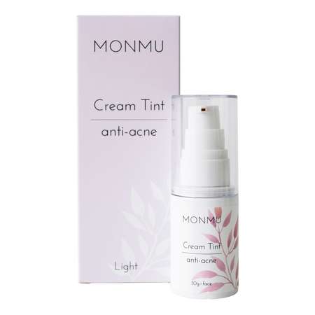 Крем-тинт Anti-acne MONMU Тон светлый C мерцающим эффектом SPF 15 с комплексом Ac.net маслами миндаля и Ши 50 г