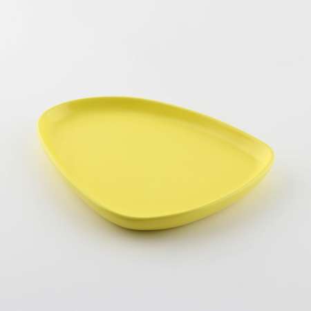 Тарелка Дорого внимание нестандартной формы «Жёлтая» 20х15 см