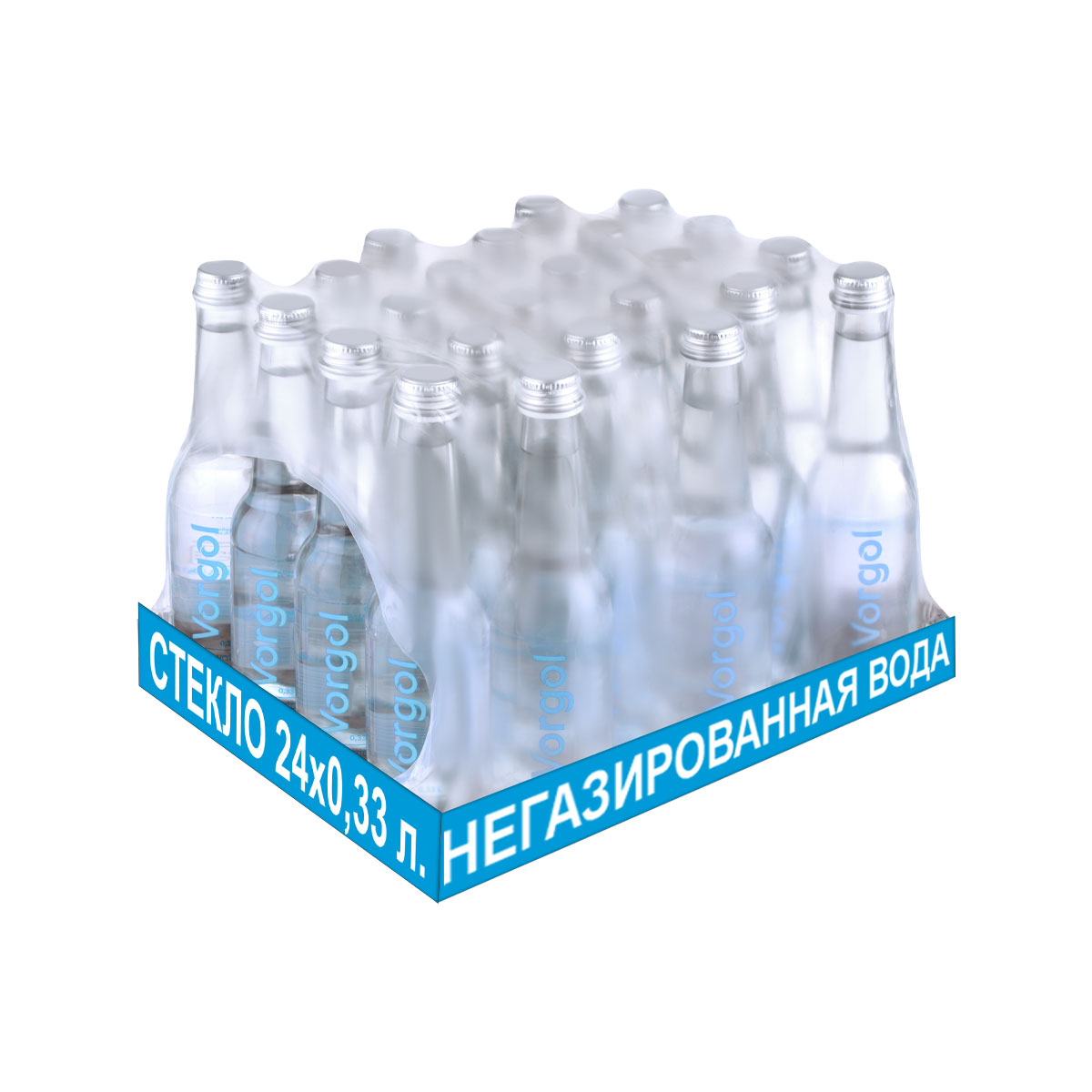 Вода питьевая Vorgol негазированная артезианская в стекле 24 шт. по 0.33 л. - фото 1