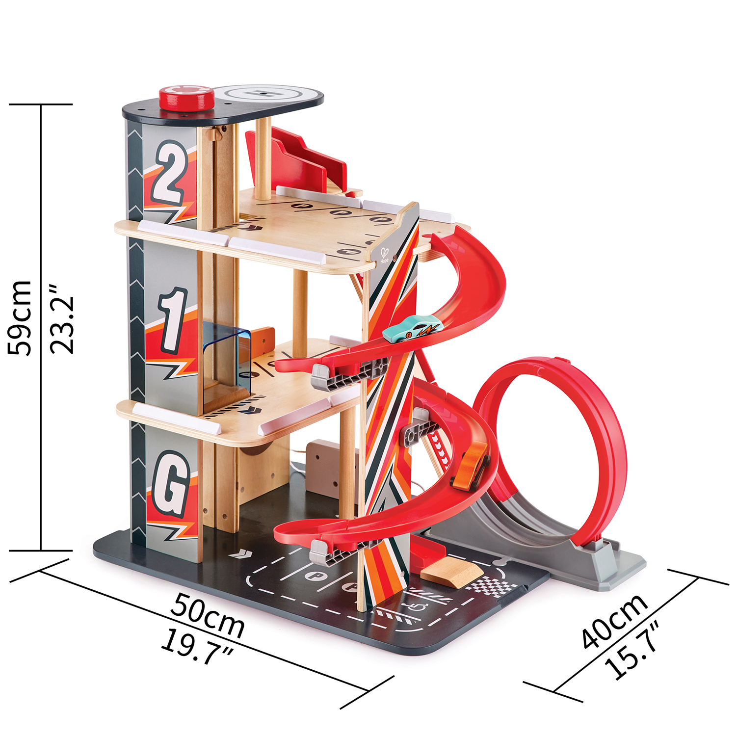Автостоянка-гараж HAPE деревянная многоуровневая для трюков E3019_HP купить  по цене 13921 ₽ в интернет-магазине Детский мир