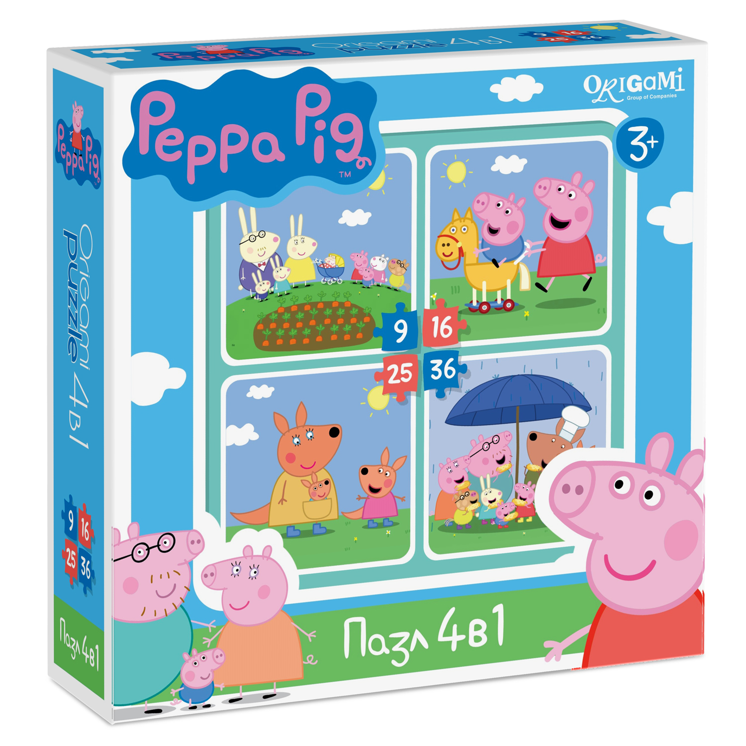 Пазлы ORIGAMI Peppa Pig 9-16-25-36 в ассортименте - фото 5