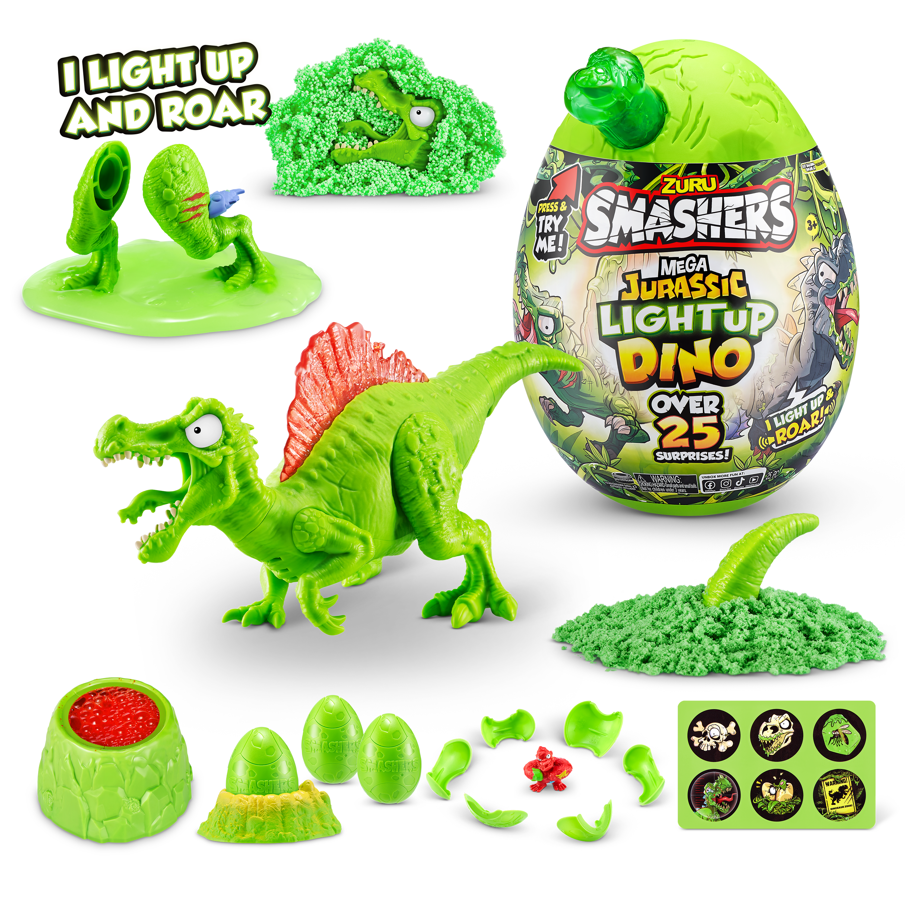 Игрушка сюрприз Zuru Smashers Jurassic Мега Динозавр со светом и звуком - фото 3