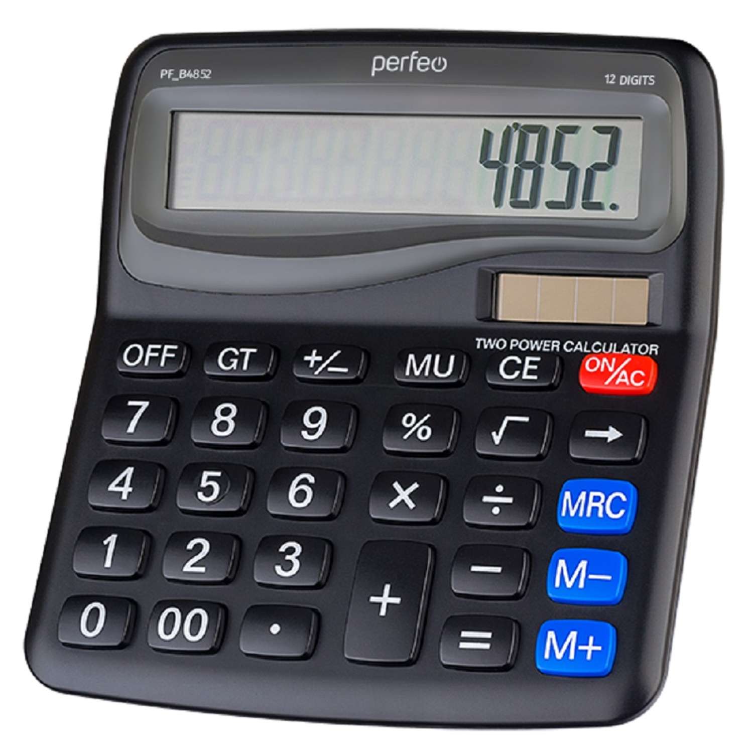 Калькулятор Perfeo PF B4852 бухгалтерский 12-разр. черный - фото 1