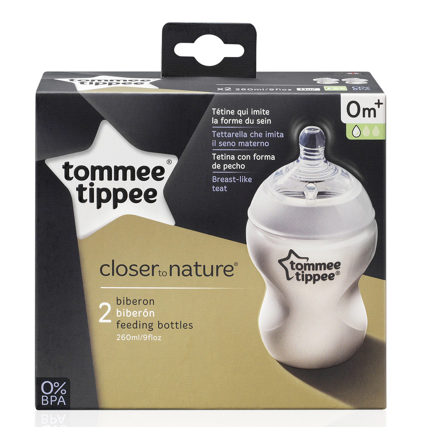 Бутылочки Tommee tippee с антиколиковым клапаном медленный поток 2 шт 260 мл - фото 2