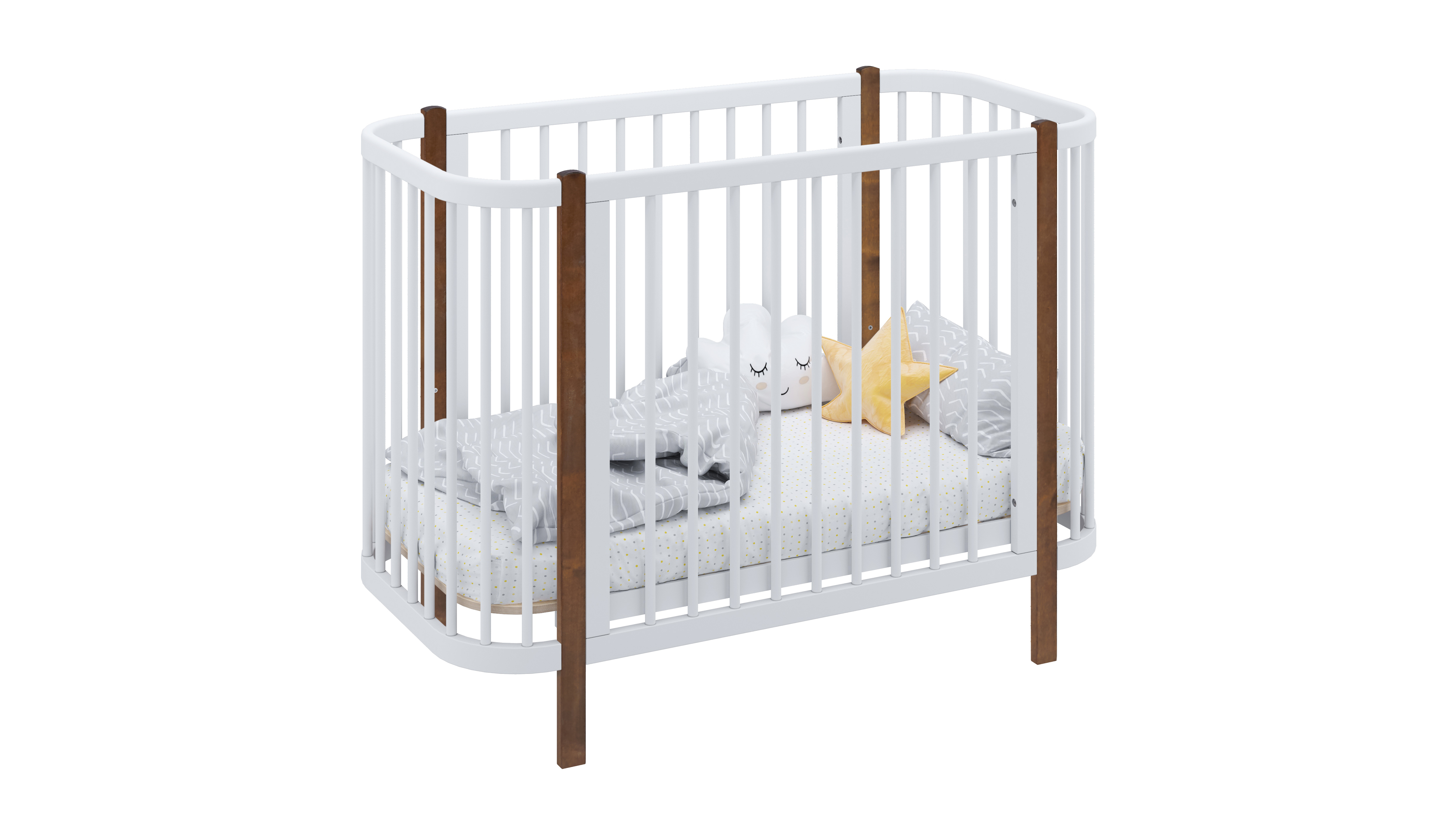 Детская кроватка Polini kids Simple 350 с маятником прямоугольная, продольный маятник - фото 3