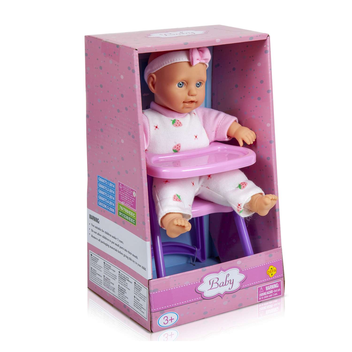 Кукла-младенец Defa Lucy Пупс на стульчике 23 см розовый 5089*//розовый - фото 4