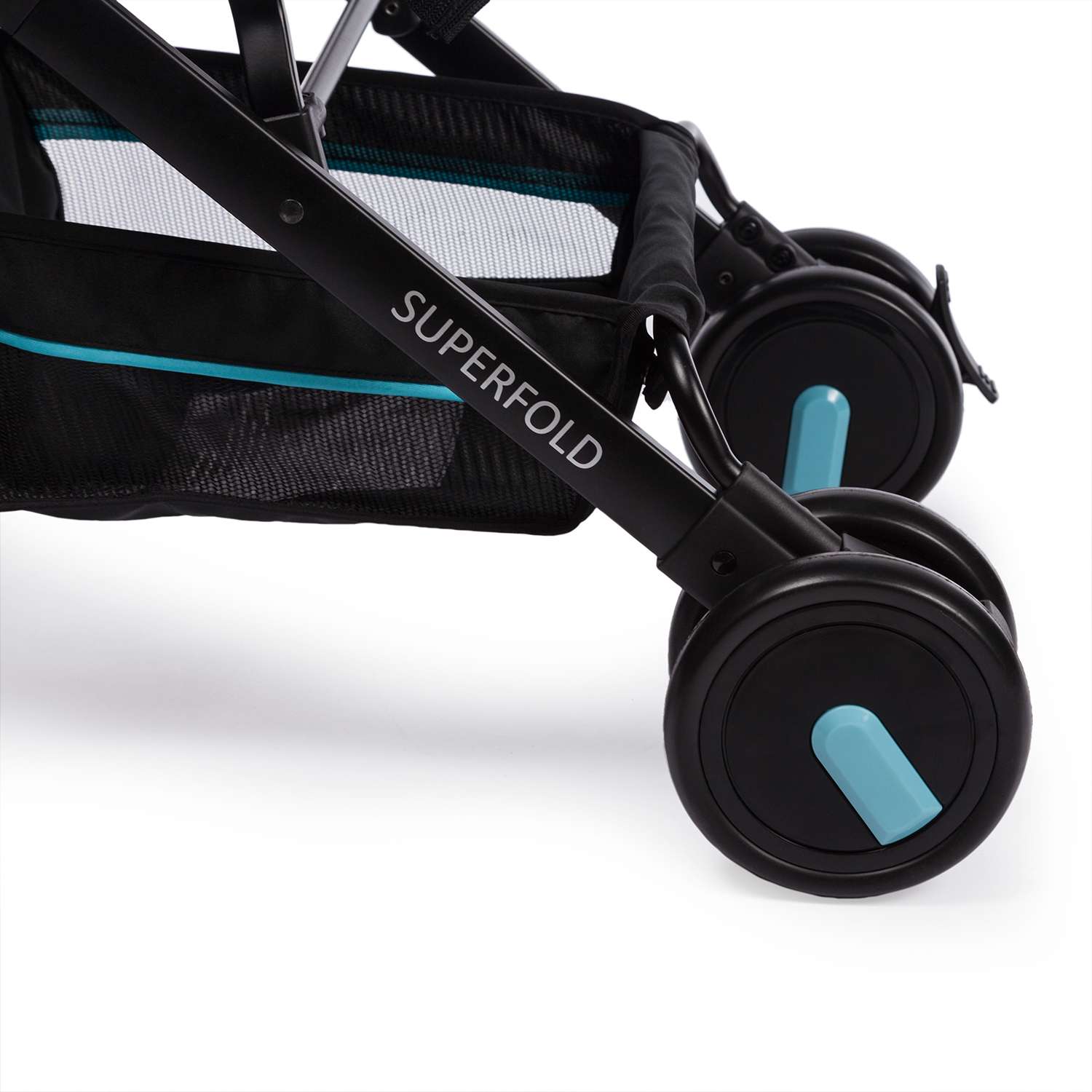 Прогулочная коляска HOCO Superfold Black Turquoise - фото 10