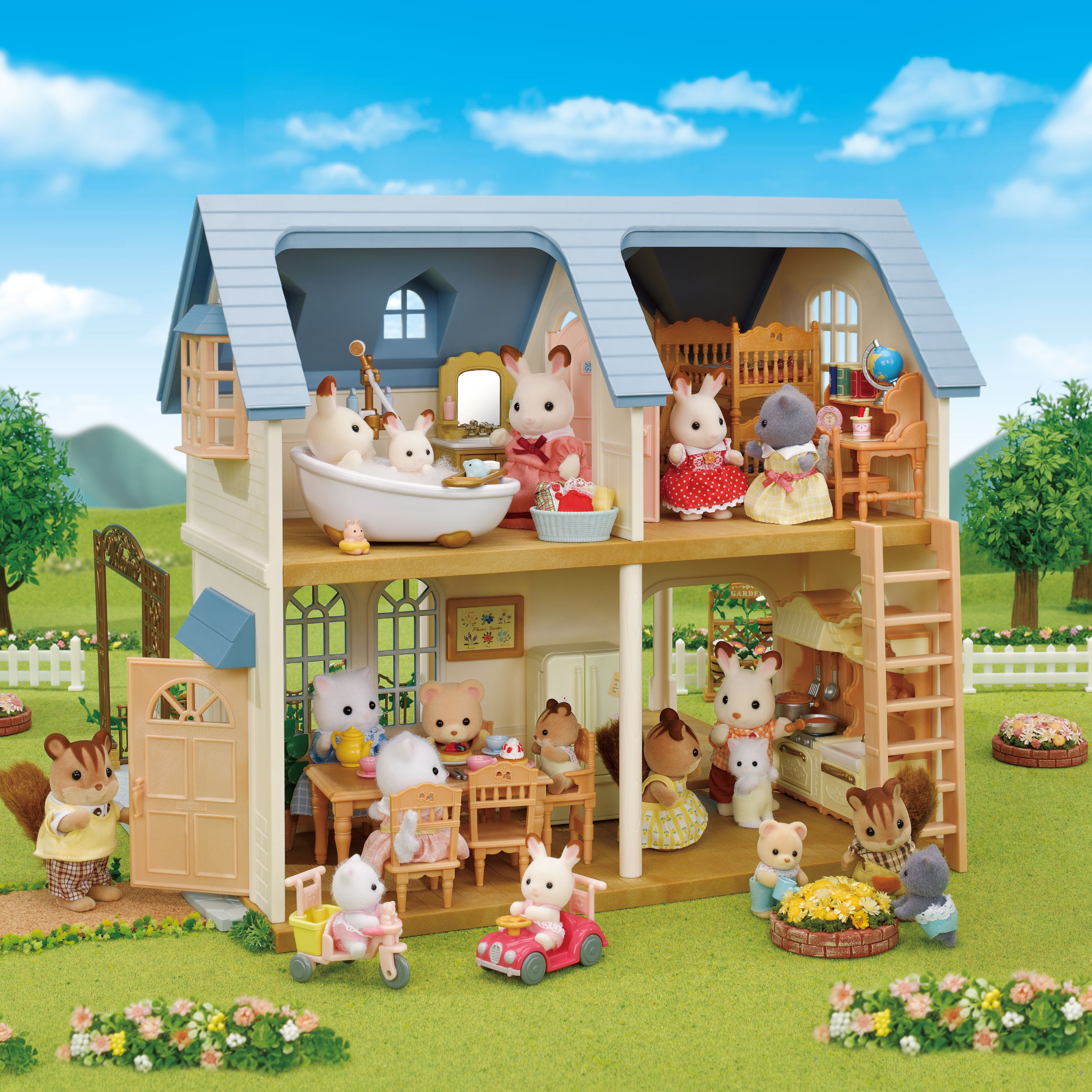 Набор игровой Sylvanian Families Домик с синей крышей 5609 купить по цене  7499 ₽ в интернет-магазине Детский мир