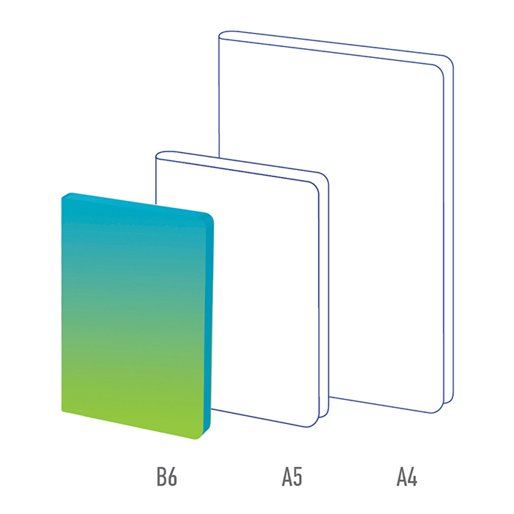 Ежедневник Berlingo недатированный В6 136 листов Radiance кожзам голубой и зеленый градиент - фото 4