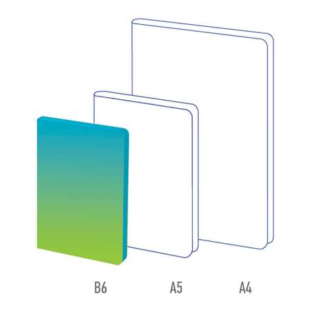 Ежедневник Berlingo недатированный В6 136 листов Radiance кожзам голубой и зеленый градиент