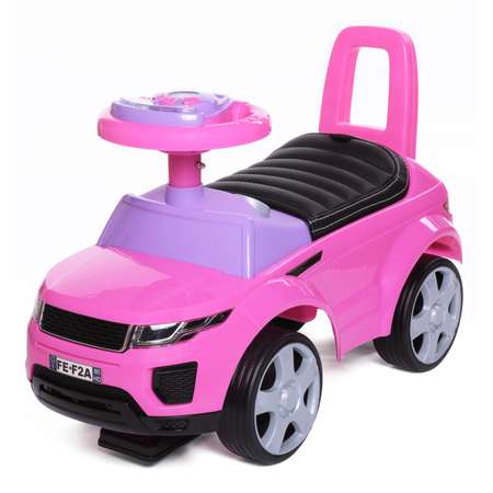 Каталка BabyCare Sport car кожаное сиденье розовый