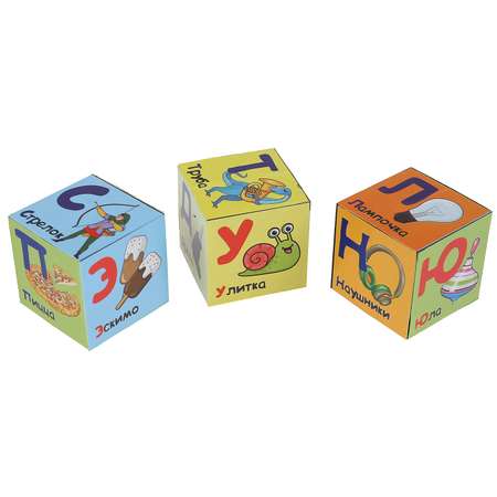 Кубики Играем Вместе Динозавры азбука в пленке 12шт 304676