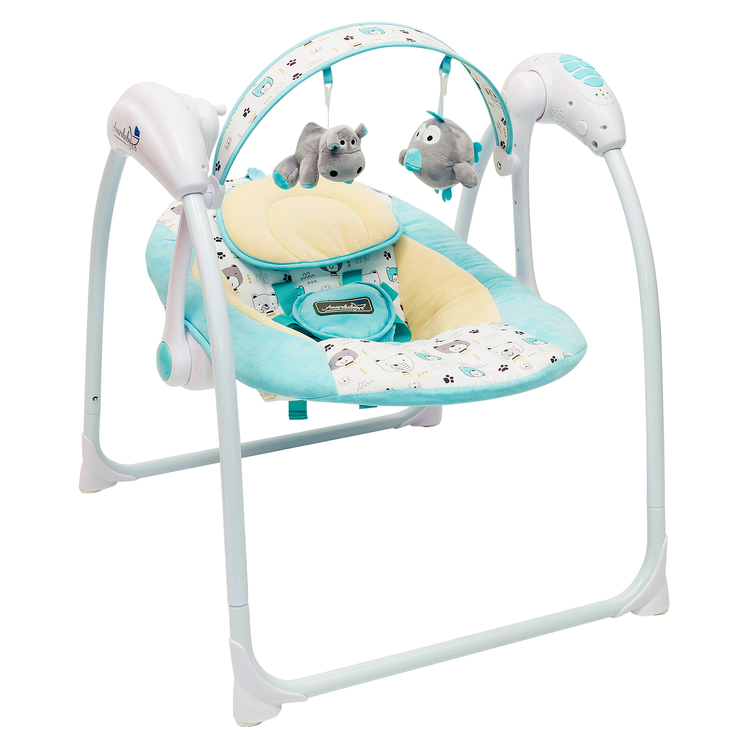 Электрокачели Amarobaby Swinging Baby Бирюзовый - фото 1