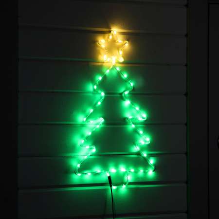 Светодиодная фигура Sima-Land «Ёлка» 39×72 см дюралайт 60 LED 220 В свечение зелёное/тёплое белое