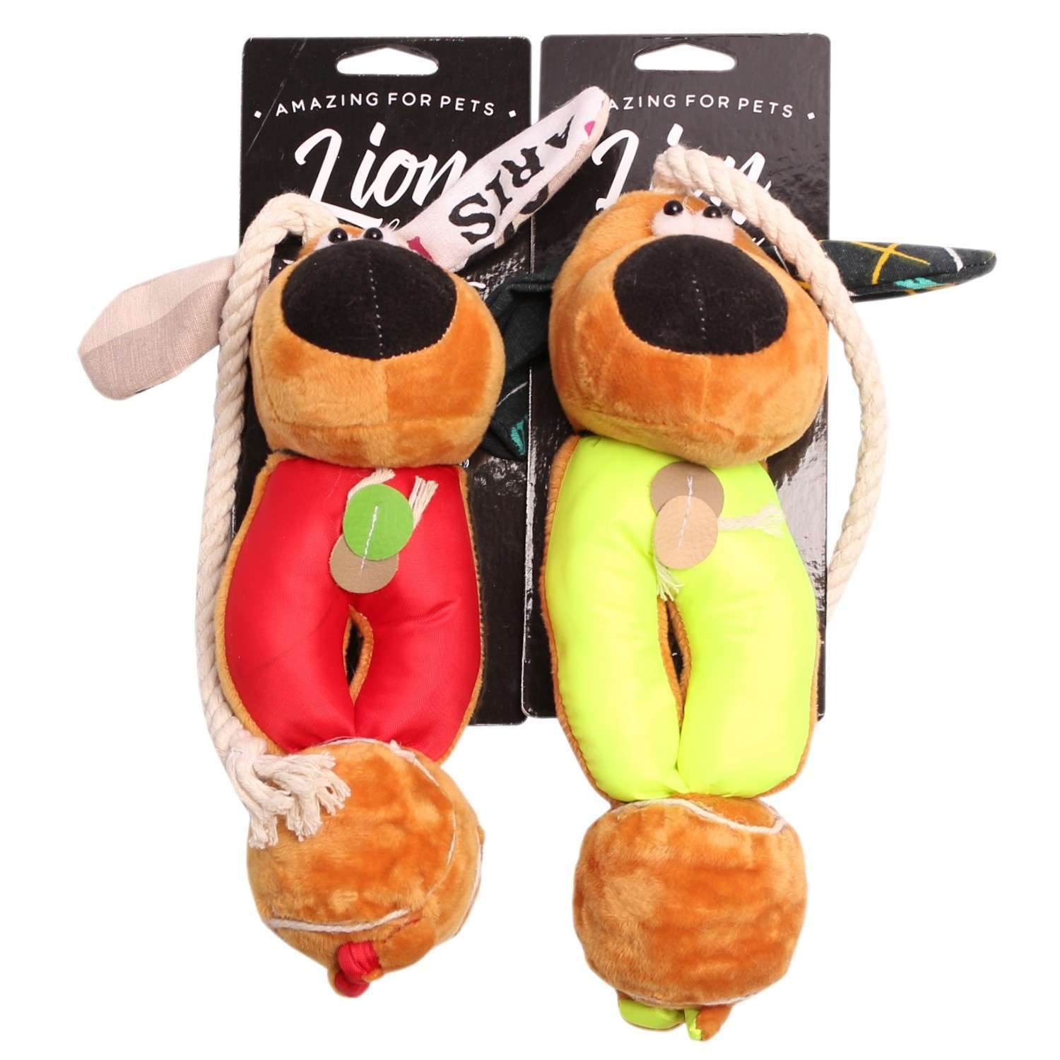 Игрушка для собак LIONMANUFACTORY Собака с веревкой и тенисным мячиком в ассортименте LMG-D0059-B - фото 1