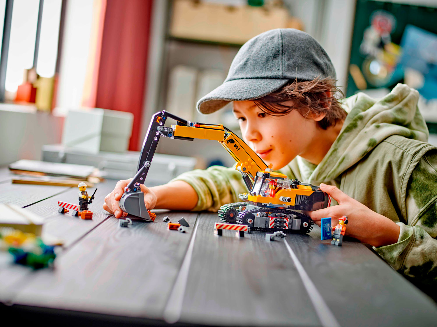 Конструктор LEGO City Желтый строительный экскаватор блочный - фото 9