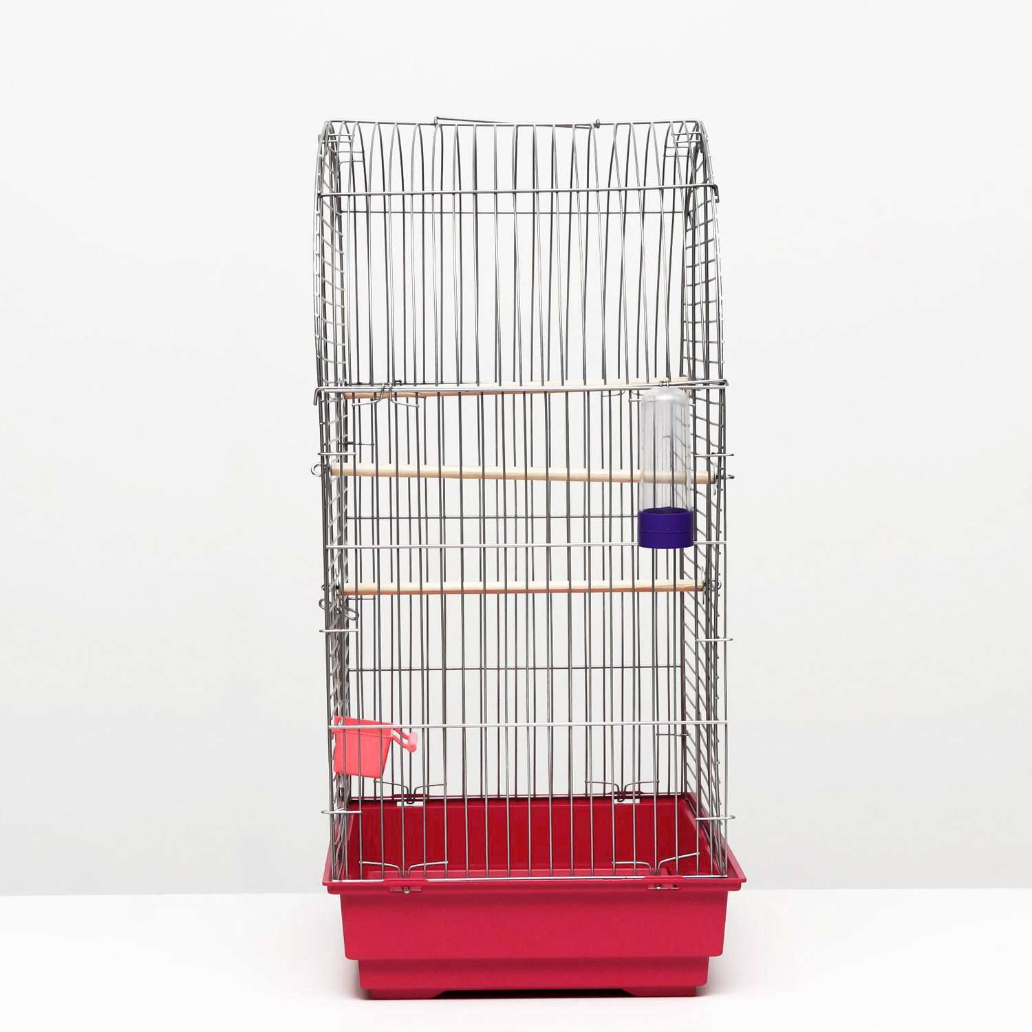 Клетка для птиц Пижон хром укомплектованная 41х30х65 см рубиновая - фото 2