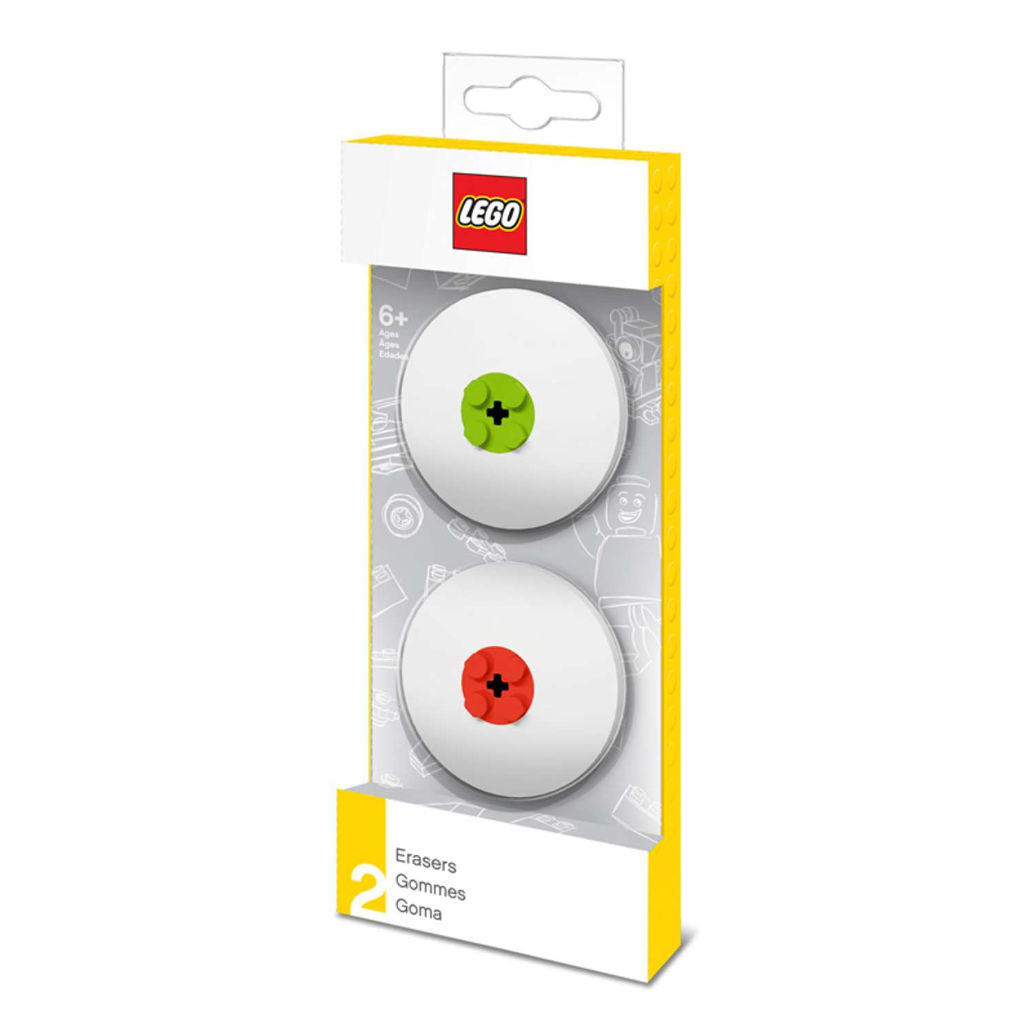Набор ластиков LEGO цвет красный лайм - фото 1