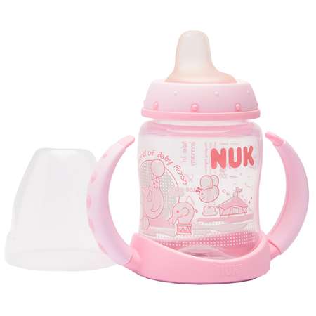 Бутылка Nuk Baby Rose с ручками 150мл Розовая