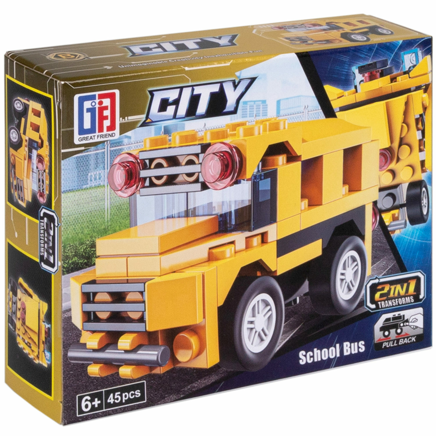 Конструктор 1TOY Blockformers Городские службы Школьный автобус желтый - фото 6