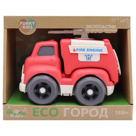 Игрушка Funky Toys Эко-машинка пожарная Красная 18см FT0278082