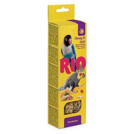 Лакомство для попугаев RIO средних Палочки с медом и орехами 2шт*75г