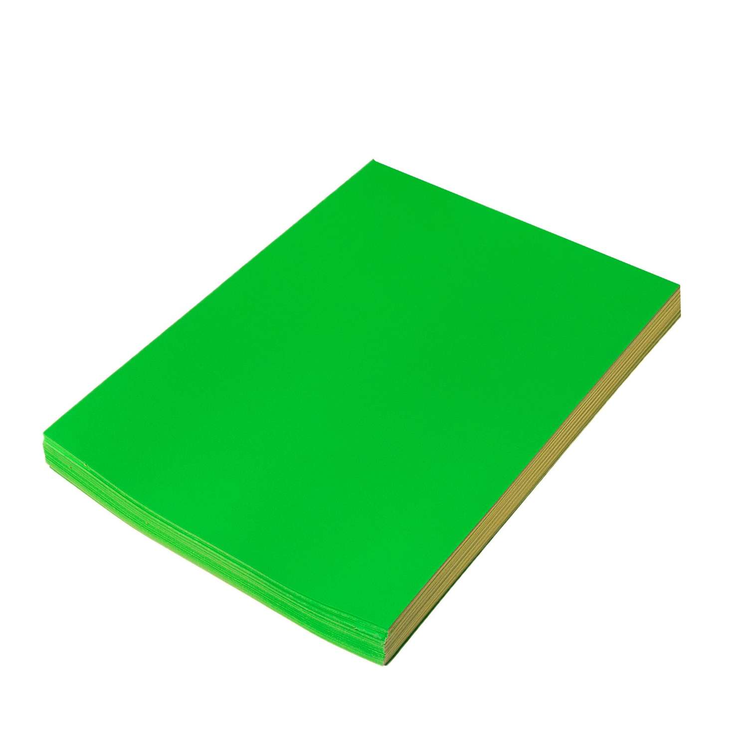 Бумага Calligrata А4 100 листов 80 г/м самоклеящаяся флуоресцентная ярко зелёная - фото 1