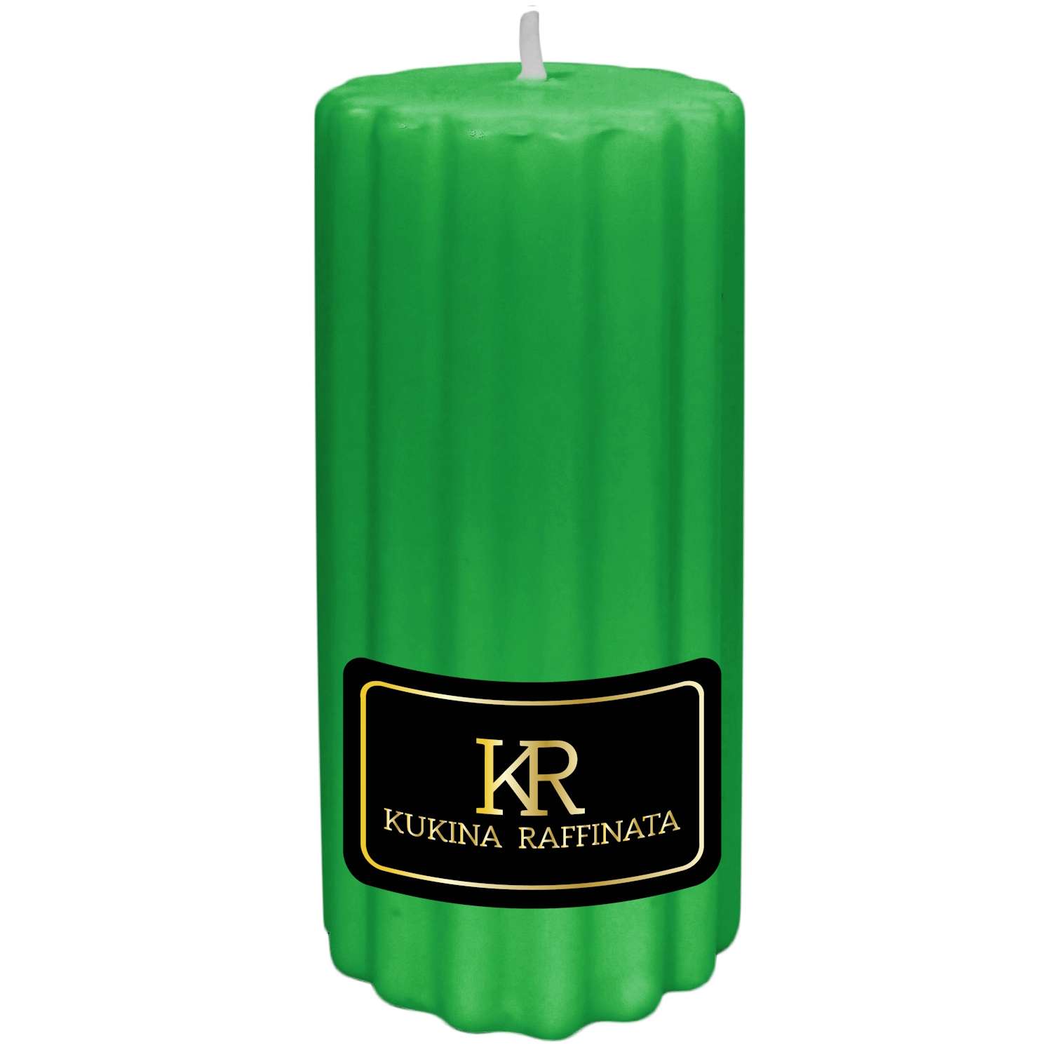 Свеча Kukina Raffinata Рельеф столб Зеленый - фото 1
