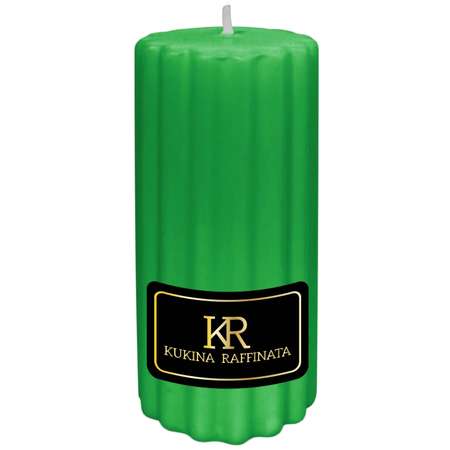 Свеча Kukina Raffinata Рельеф столб Зеленый