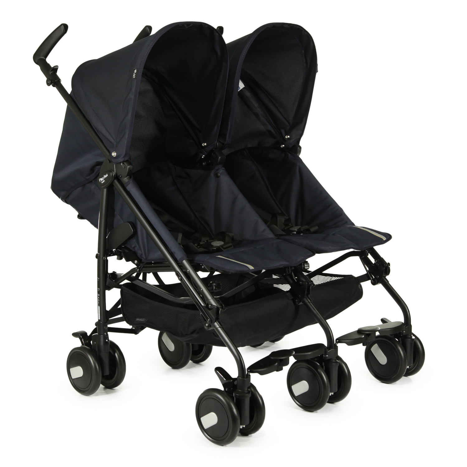 Коляска-трость для близнецов Peg-Perego Pliko Mini Twin Classic Navy - фото 1