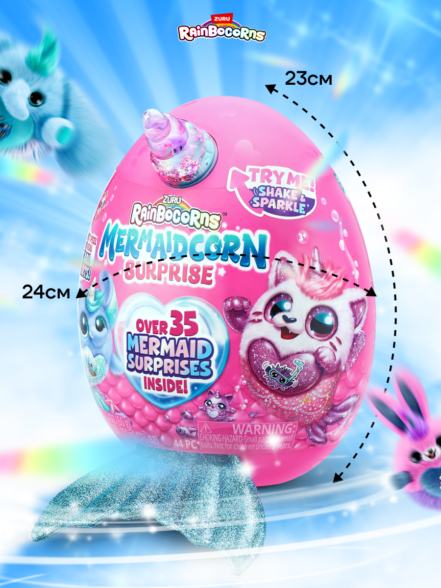 Игрушка сюрприз Zuru Rainbocorns Яйцо Mermaidcorn плюшевый питомец русалочка - фото 11