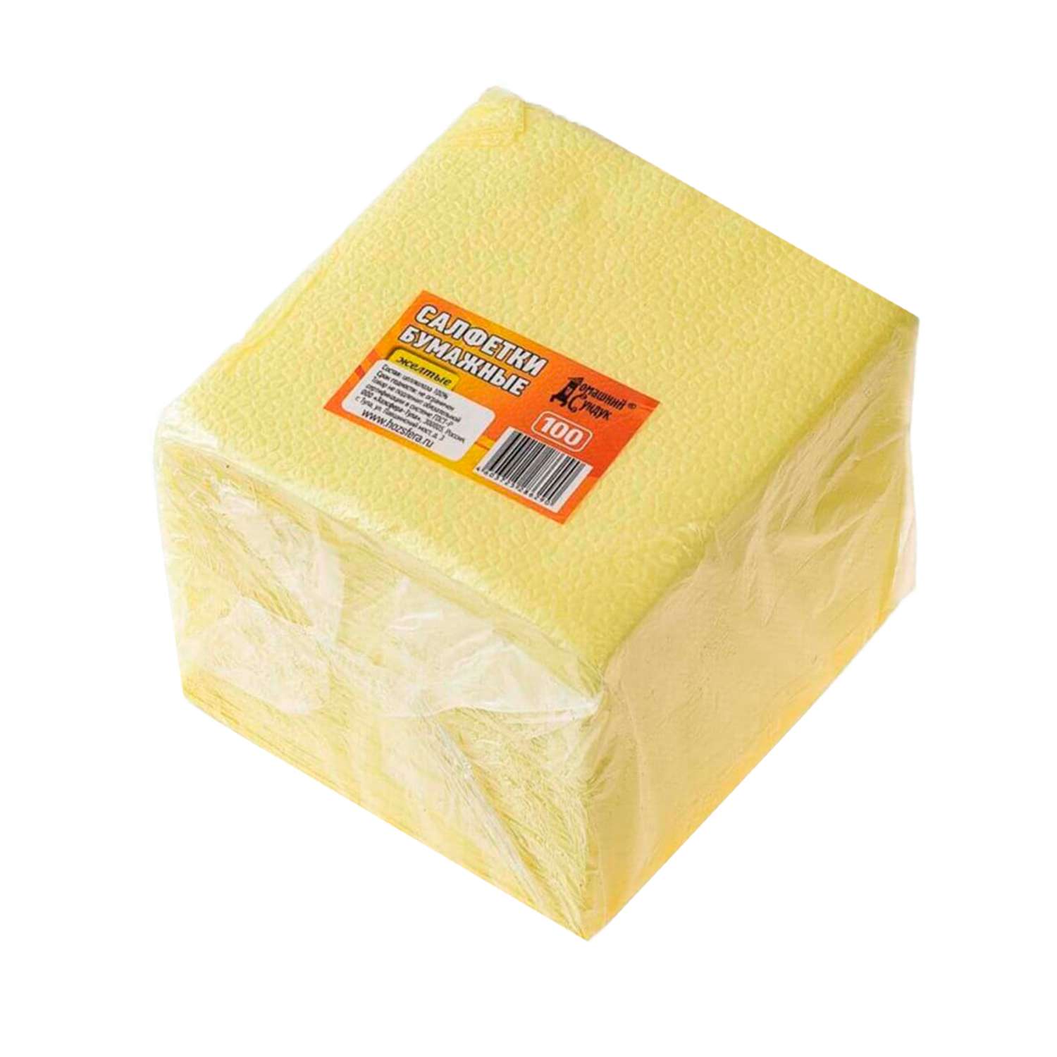 Салфетки бумажные Домашний сундук Арт.100 Желтые ДС-15 - фото 1