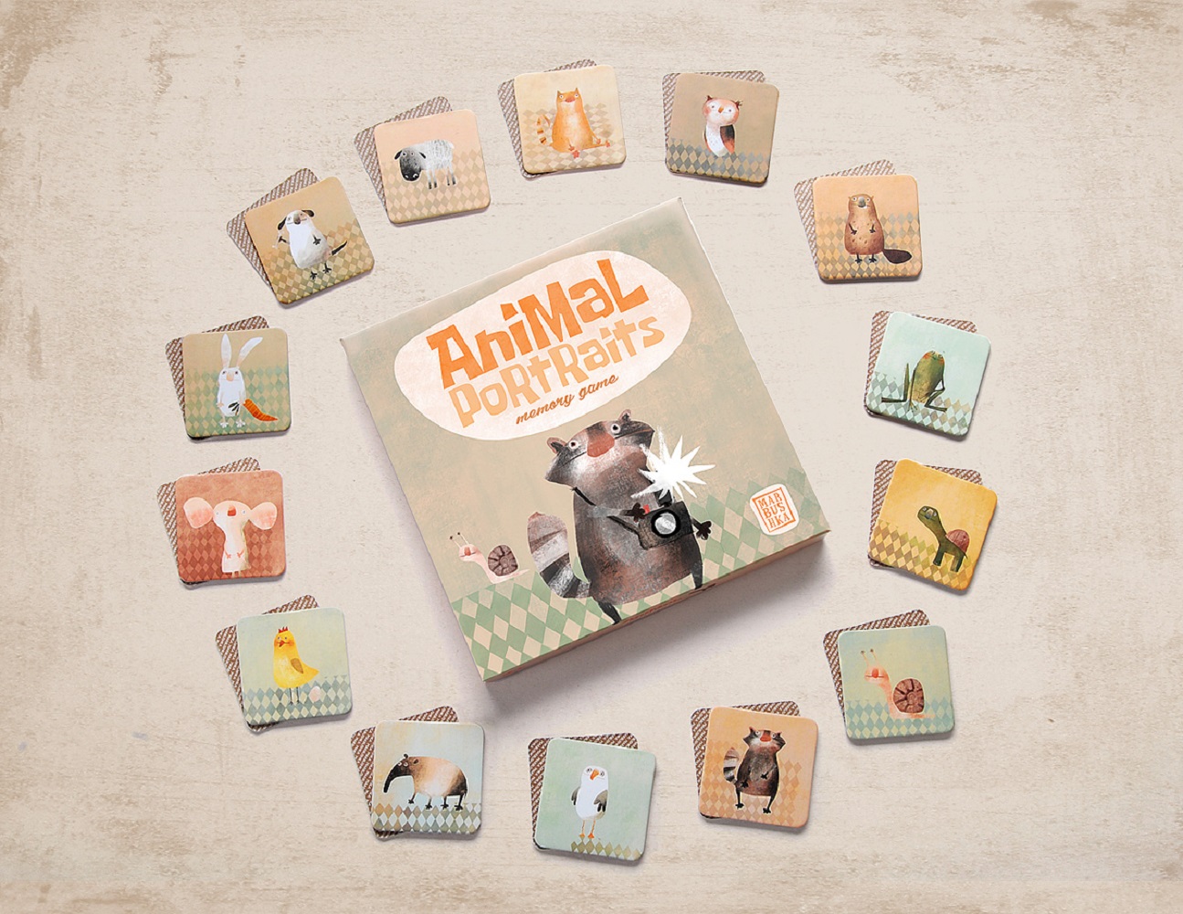 Настольная игра MARBUSHKA Animal portraits memory Мемори Портреты животных - фото 4