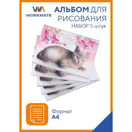 Альбом для рисования WORKMATE 5шт по 8л обложка офсет арт 15-0195