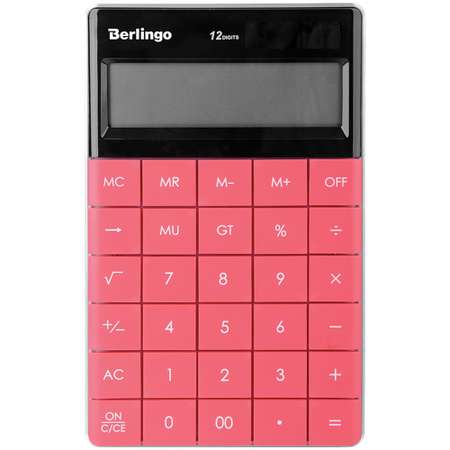 Калькулятор настольный Berlingo Power TX 12 разрядов темно-розовый