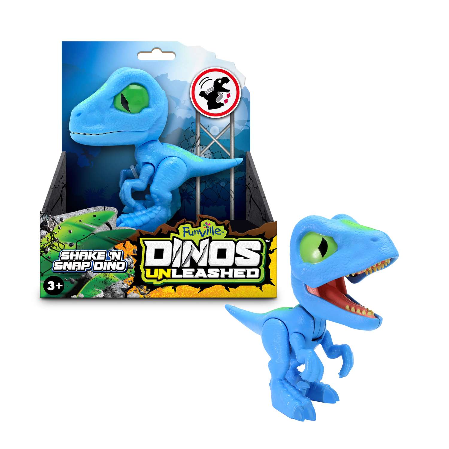 Фигурка динозавра Dinos Unleashed клацающий раптор мини - фото 2
