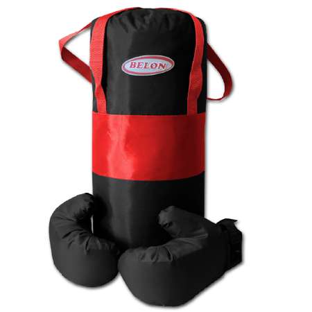 Детский набор для бокса Belon familia груша с перчатками цвет красный черный