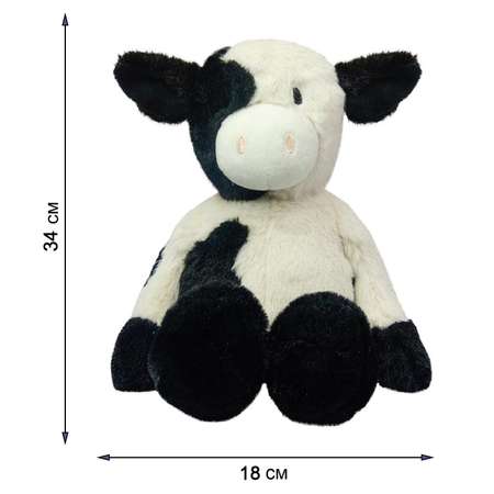 Мягкая игрушка All About Nature Чёрнобелая Корова 34см в выпрямленном месте серия Животный мир