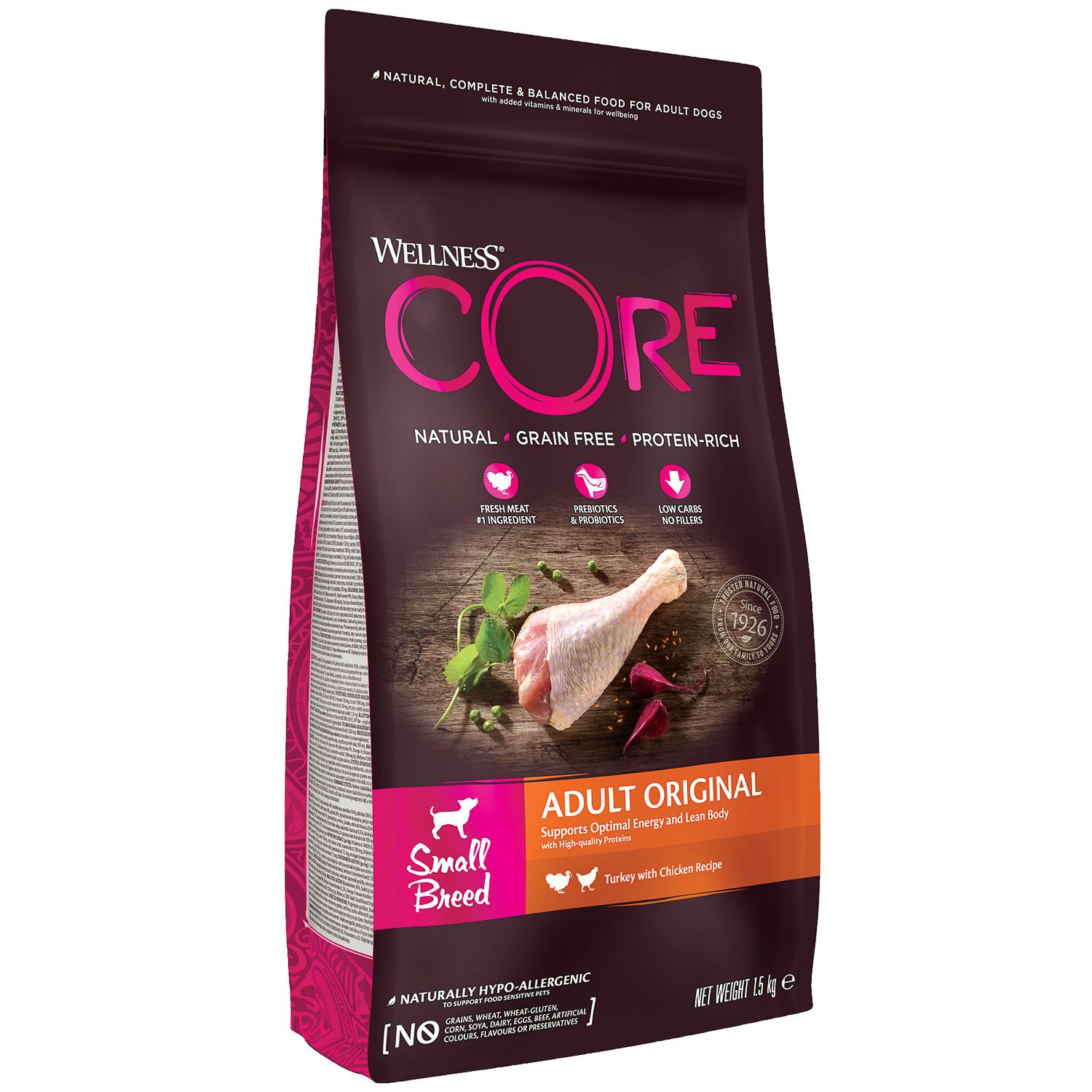 Сухой корм для собак Wellness CORE 1.5 кг курица, индейка (для домашних, полнорационный) - фото 10