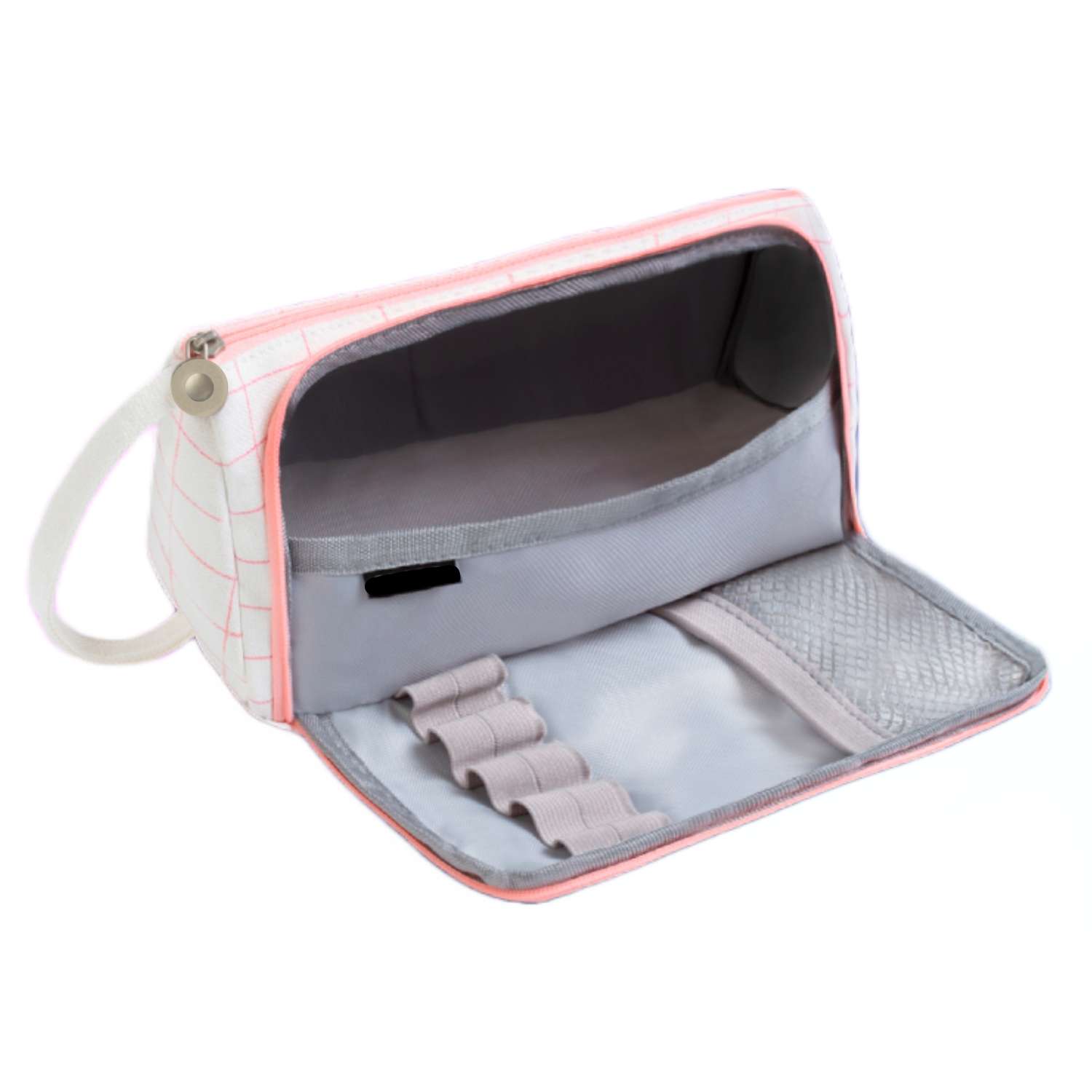 Пенал-косметичка Magic Box белый в розовую клетку - фото 2