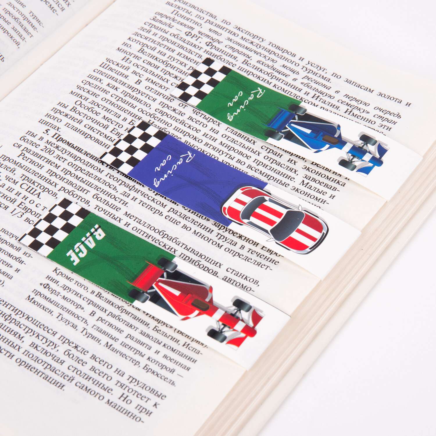 Закладки магнитные Юнландия для книг учебников и тетрадей 6 штук Race Cars - фото 7