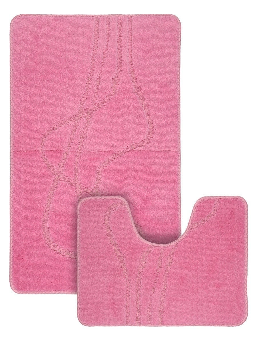 Коврики для ванной и туалета Vonaldi 55х85 см 55х42 см противоскользящие розовая фуксия - фото 1