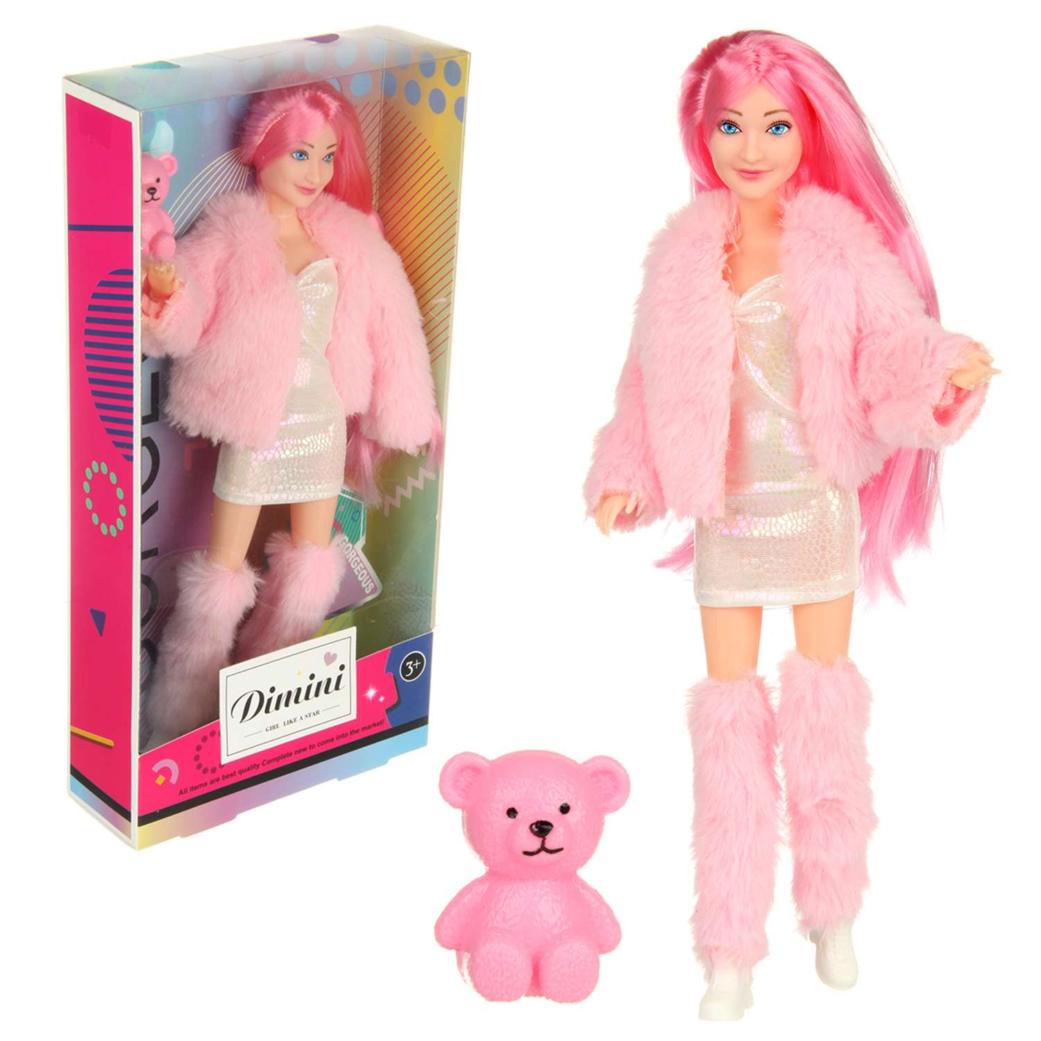 Кукла модель Барби Veld Co шарнирная модная с медвежонком 133069 - фото 1