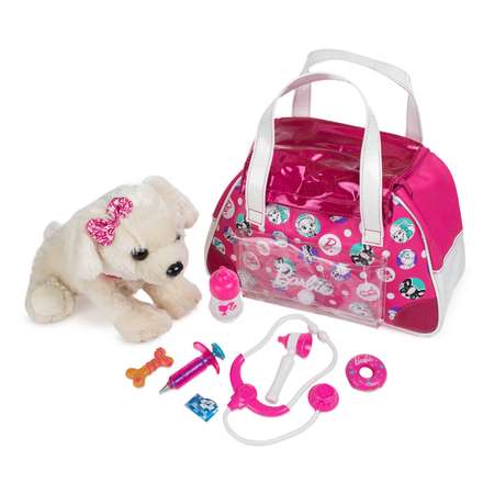 Интерактивный щенок Barbie Дружи и лечи (бежевый) в сумочке