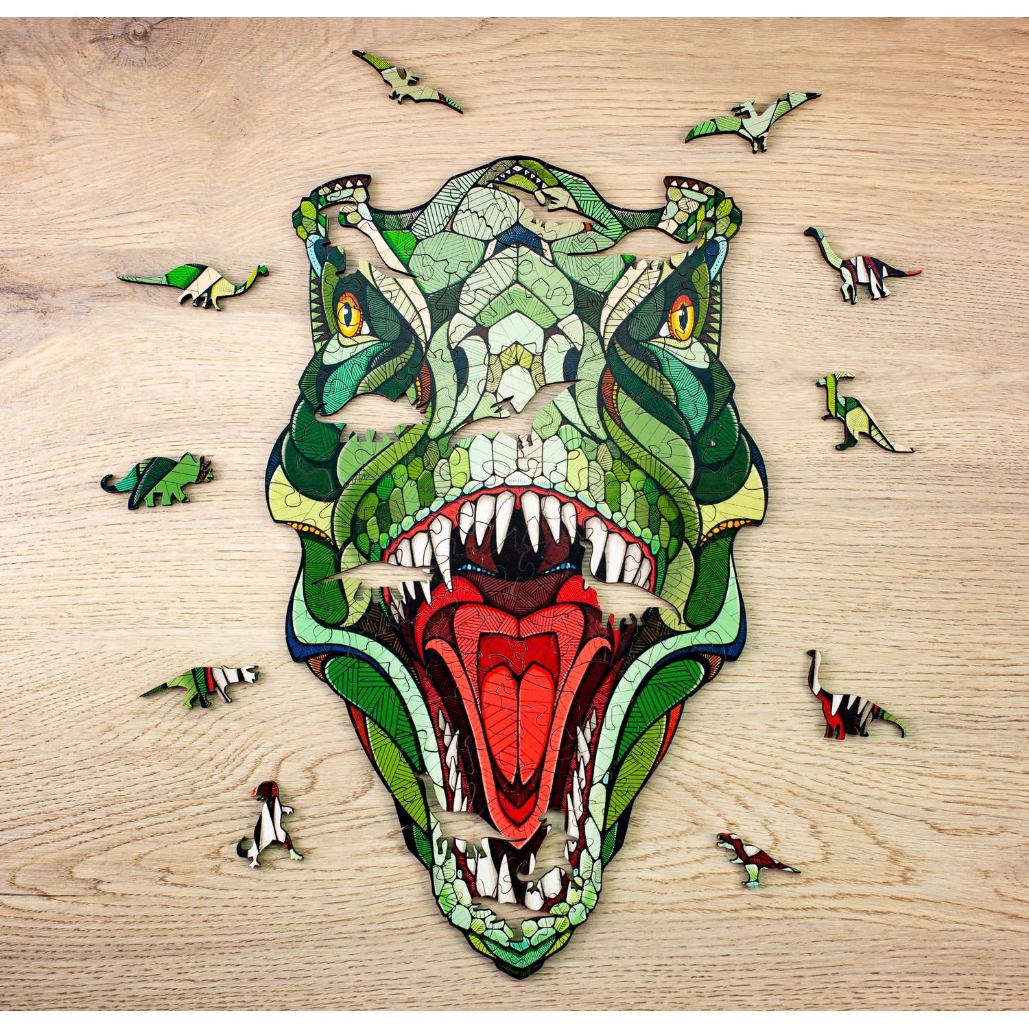 Деревянный пазл Eco Wood Art Тираннозавр T-REX XL 40x24 см - фото 7