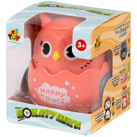 Игрушка инерционная 1TOY Весёлая Сова розовый