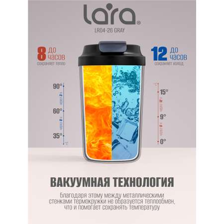 Термокружка LARA LR04-26 Gray 0.42 л.