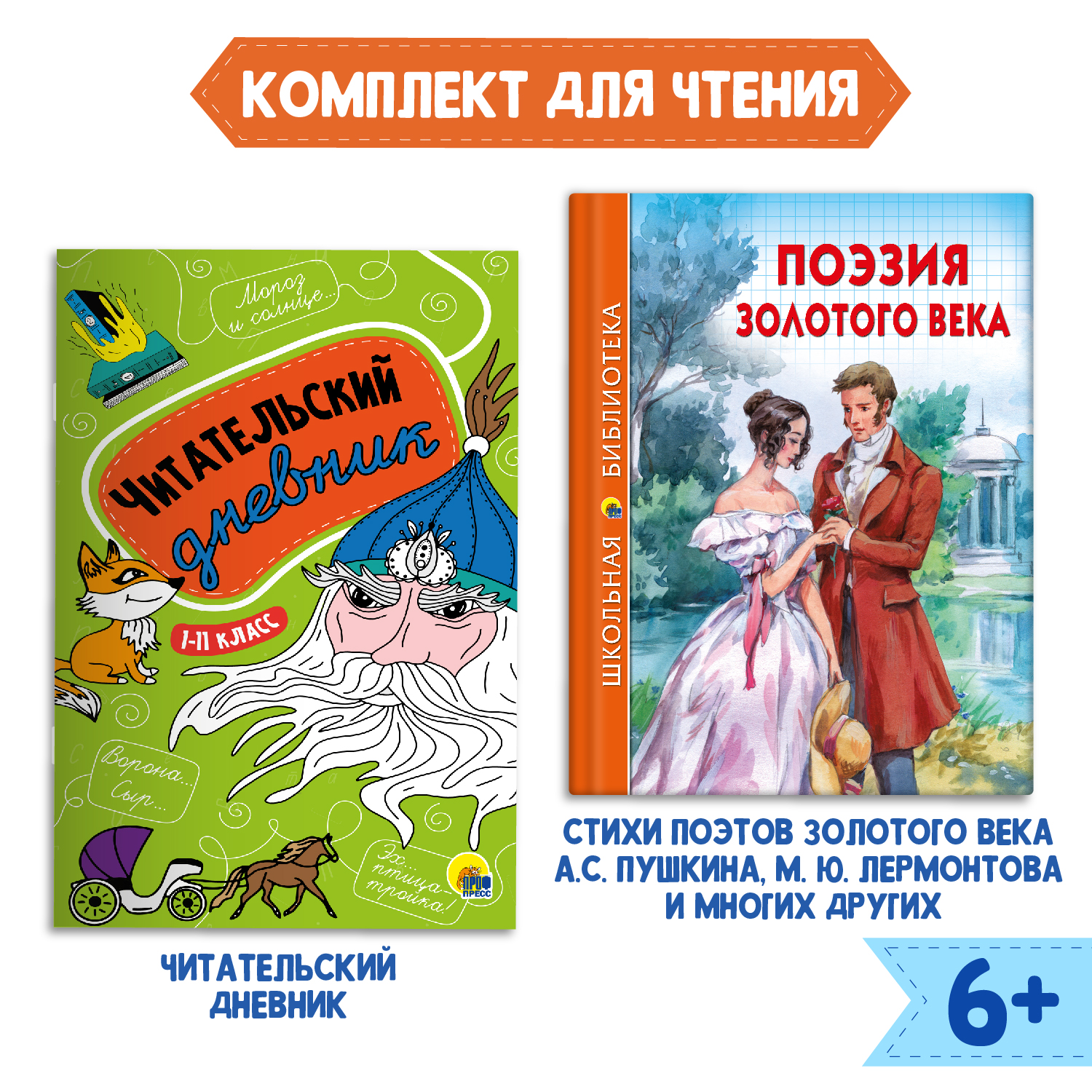 Книга Проф-Пресс Поэзия Золотого века 96с.+Читательский дневник 1-11 кл в  ассорт. 2 предмета в уп купить по цене 278 ₽ в интернет-магазине Детский мир