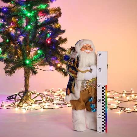 Фигура декоративная BABY STYLE Дед Мороз в костюме с 2х сторонними синий золотыми пайетками 60 см